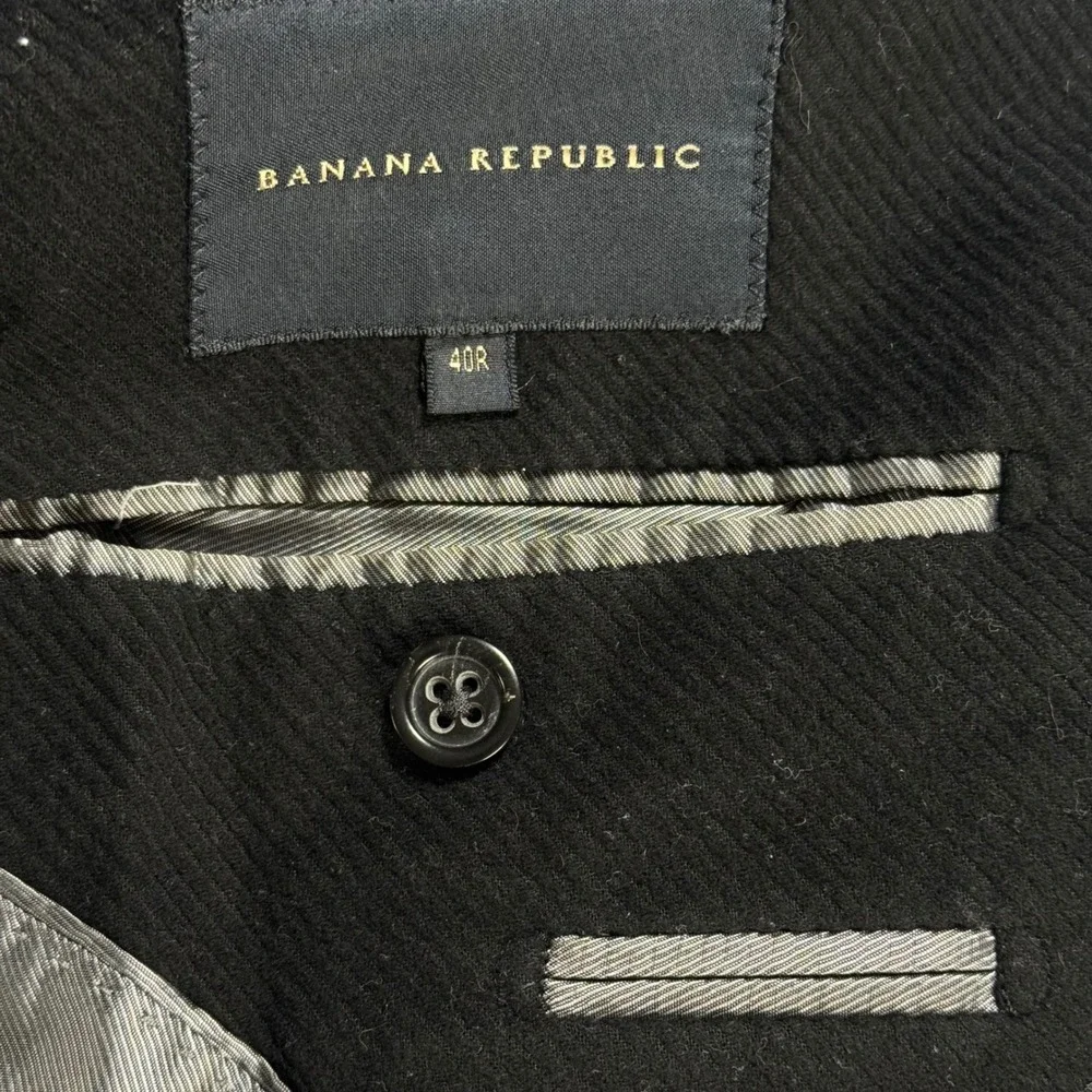 Vintage Banana Republic Mens 40R Black Corduroy Blazer Sport Coat Y2K 2006
